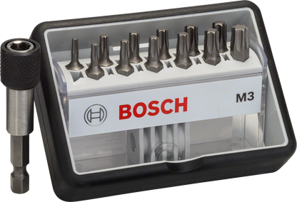 Extra Hard Screwdriver Bit Set, Robust Line, 12+1-Piece