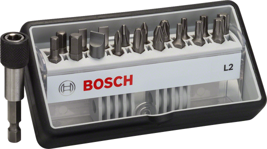 Extra Hard Screwdriver Bit Set, Robust Line, 12+1-Piece