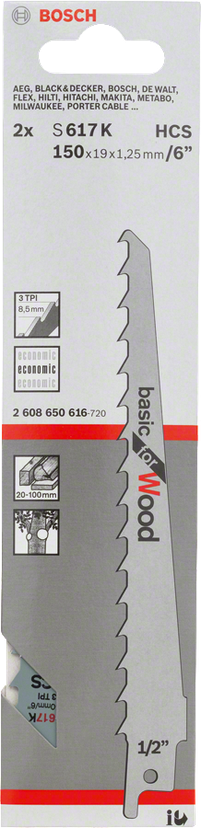 S 617 K Basic for Wood Reciprocating Saw Blade