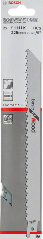 S 1111 K Basic for Wood Reciprocating Saw Blade