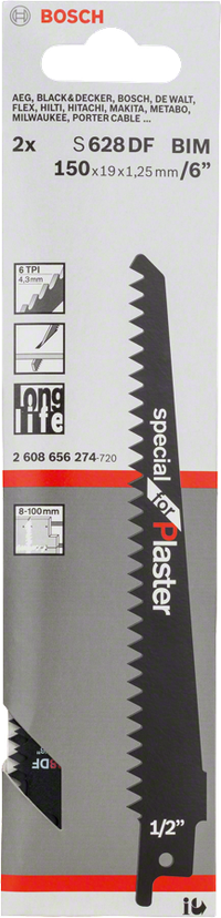 S 628 DF Special for Plaster Reciprocating Saw Blade
