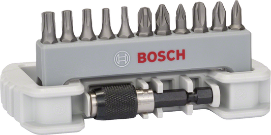 Extra Hard Screwdriver Bit Set, Compact, 11+1-Piece