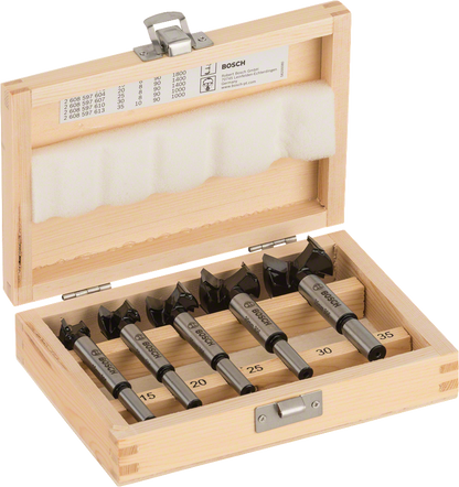 Hinge Cutting Bit Set, Tungsten Carbide Tipped, 5-piece