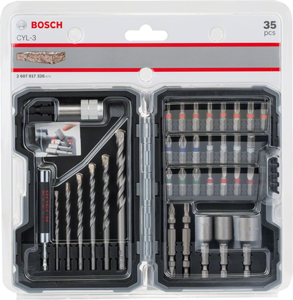 Extra Hard Concrete Drill and Screwdriver Bit Set, 35-Piece