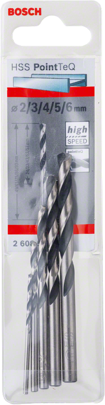 HSS Twist Drill Bit PointTeQ Set, 5-Pieces