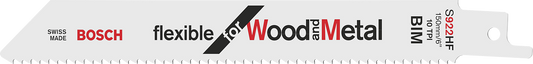 S 922 HF Flexible for Wood and Metal Reciprocating Saw Blade