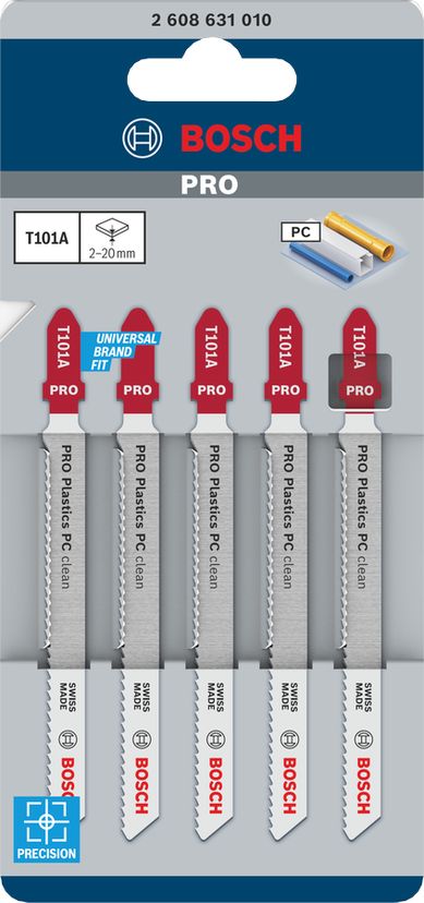 PRO Plastics PC clean T101A Jigsaw Blade