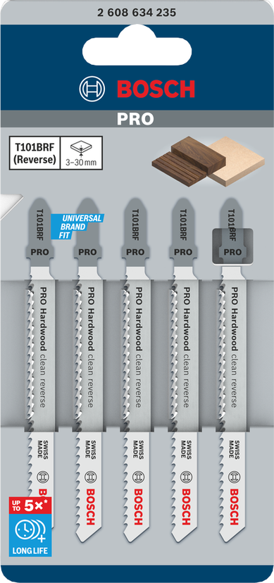 PRO Hardwood clean reverse T101BRF Jigsaw Blade