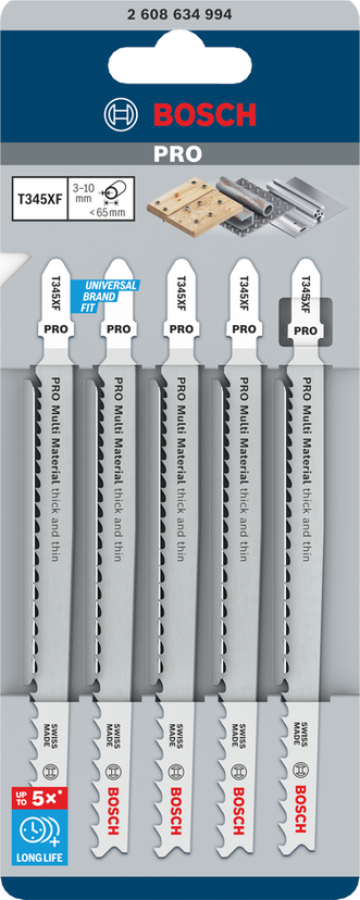 PRO Multi Material thick and thin T345XF Jigsaw Blade