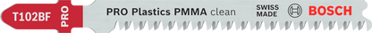 PRO Plastics PMMA clean T102BF Jigsaw Blade