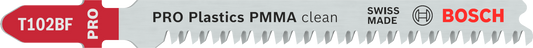 PRO Plastics PMMA clean T102BF Jigsaw Blade