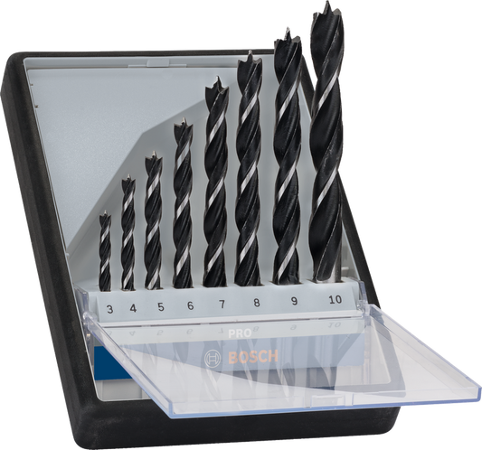 PRO Wood Brad Point Drill Bit Set