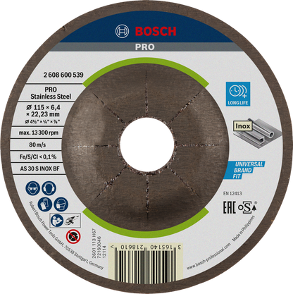 PRO Stainless Steel Bonded Grinding Disc