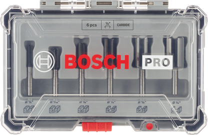 PRO Router Bit Straight Set, 6 pcs