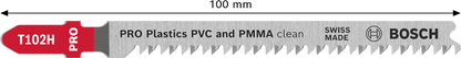 PRO Plastics PVC and PMMA clean T102H Jigsaw Blade