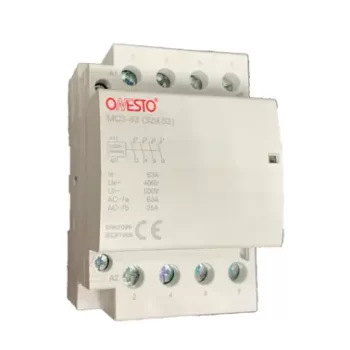 54mm Din Rail Modular Contactor - 3 NO + 1NC Auxiliary - 4 Pole