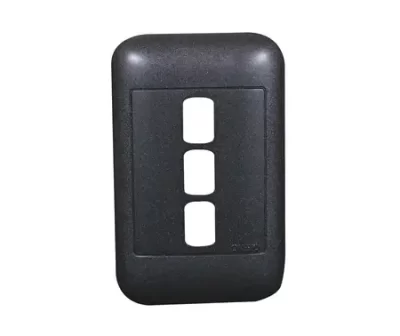 4X2 3Lever Black YokeandSurround - 