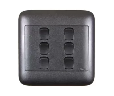 4X4 6Lever 1Way Black Switch - 