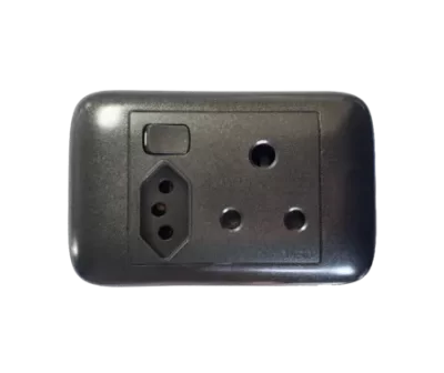 4X2 Single + New Za Switched Socket Black - 